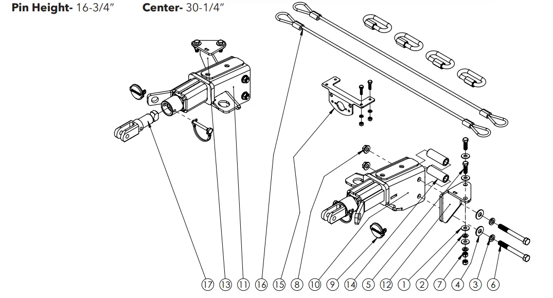 9519356 – DEMCO Vehicle Baseplate, Tabless Single Lug With Safety Cable Hooks - view 2